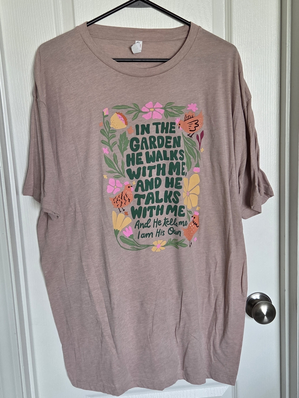 In The Garden Graphic Tee — Dusty Mauve with Floral Print